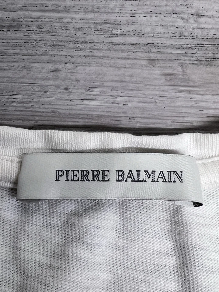 Camiseta gráfica Balmain Paris Guitar Rock Music Designer adulto talla 50 blanca Foto 4 de 4