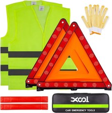 Emergency Warning Triangle Kit   Roadside Safety Kit with Reflective Warning Tri