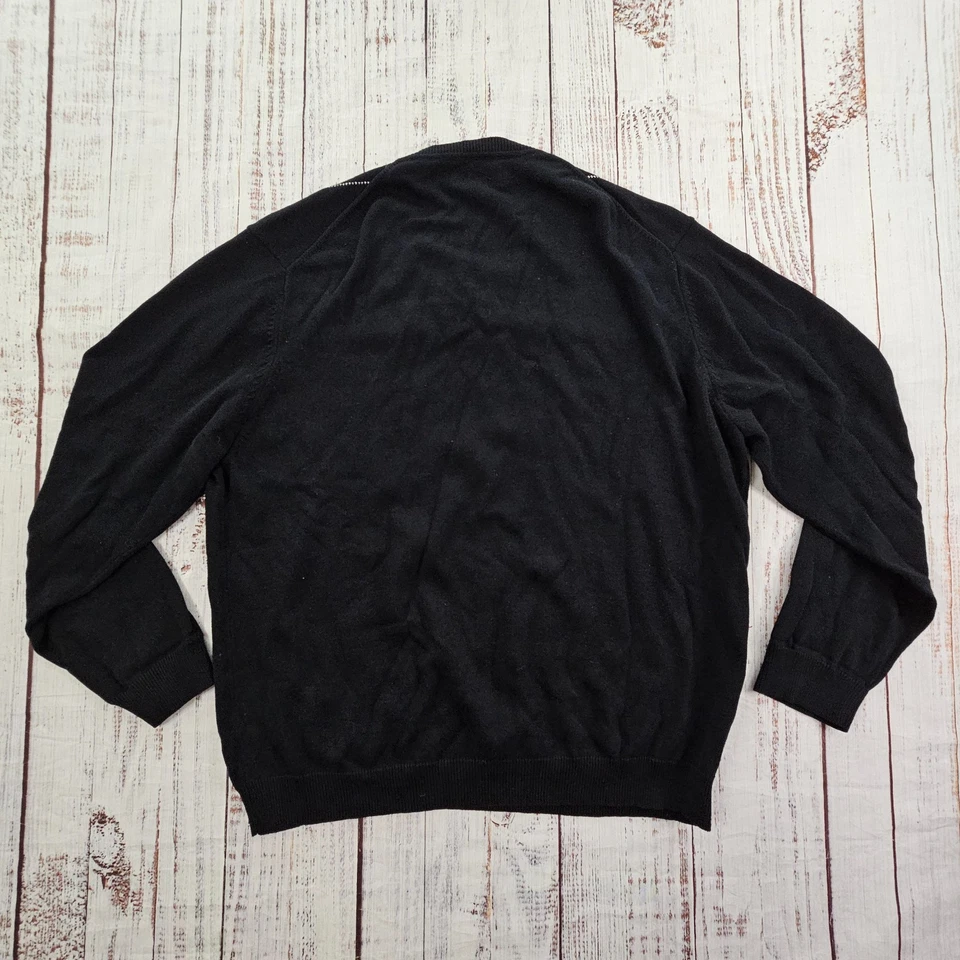 G.H. Suéter Pullover Bass Negro Argyle Cuello en V Manga Larga Para Hombre XXL Foto 3 de 4