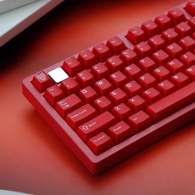 114 Keys Doubleshot Translucent Keycaps Cherry Profile Red Keycap Set Fit for...