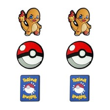 Carmander Pokemon with Pokeballs Shoe Charms - 6 Pieces
