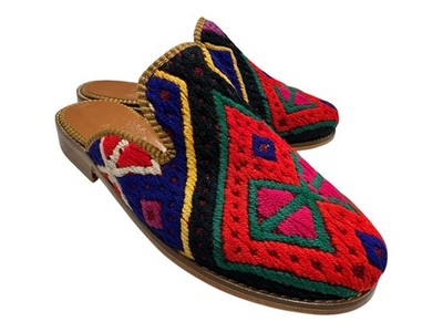 Handmade Rug Slipper US-9 (EU-39) (sole-hard leather. lining-leather) for Women