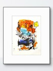 Original Abstract 9x12 Sunset Paper Hand Drawn Signed Living Room Wall Decor 24 — photo 1