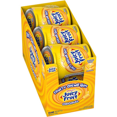 JUICY FRUIT Gum Sugar-Free Chewing Gum FRUIT Chews 40 Pieces Bottle Pack of 6