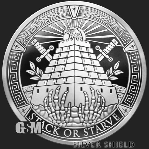 2026 Silver Shield STACK OR STARVE v2 - 1oz .999 Silver Proof - Pre Sale