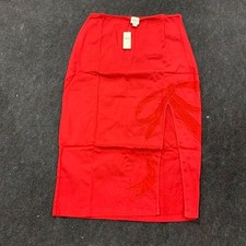 MAEVE By Anthropologie Bow Midi Pencil Skirt Women's Size M Red