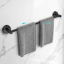 Adjustable Suction Cup Towel Bar for Bathroom Wall,14.6Inch 24 Inch Towel Black