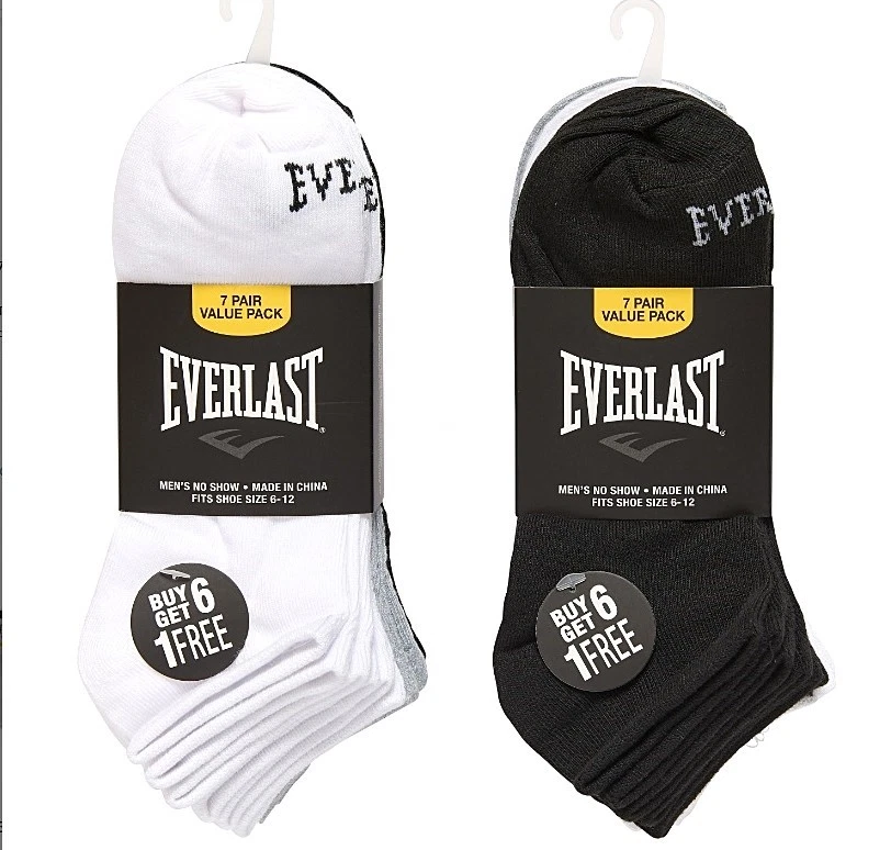 14 Pairs Mens Everlast Thin Light Weight Moisture Wicking Assorted No Show Socks
