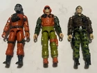 Vintage GI Joe BARBECUE SKIDMARK GENERAL HAWK -  Lot of 3 Figures
