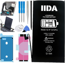 Iphone 12/12 Pro Battery Replacement Kit with Screen Adhesive Upgraded High Capa