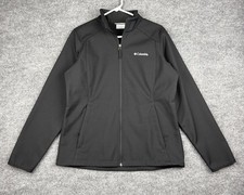 Columbia Womens M Black Softshell Jacket Fleece Lined Full Zip Outdoor Hiking