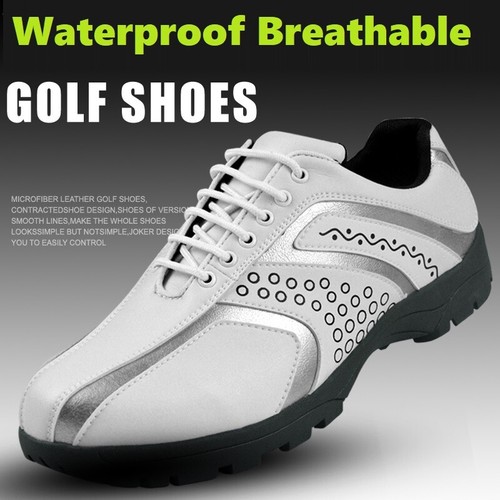Zapatos de golf impermeables cuero para con picos antideslizantes zapatillas deportivas portátiles eBay