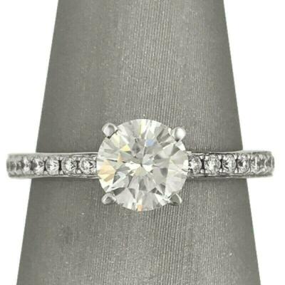 2ct Round Lab-Created Moissanite Classic Solitaire and Accents Ring Gold Plated