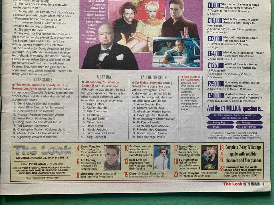 THE LOOK magazine 29-Jan-2000 HAYDN GWYNNE Sean Maguire Liz Carling David Frost - Image 2 of 4