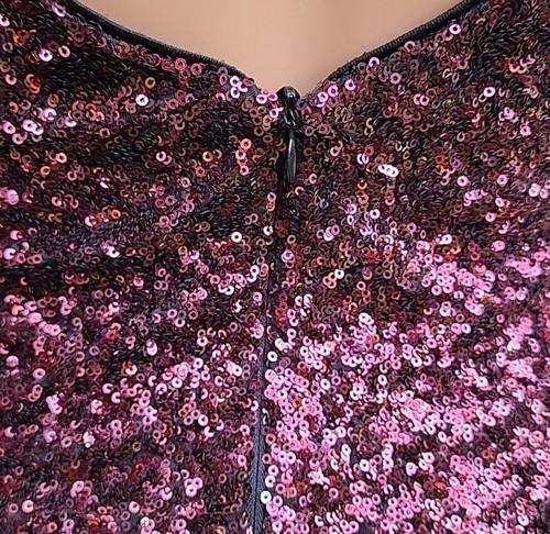 Dress the Population Sequin Dress Tabitha Mini Cap Sleeve Open Back Red Small - Picture 12 of 15