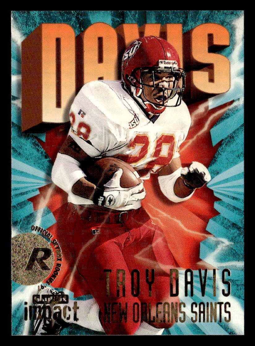 Troy Davis 1997 SkyBox Impact Rookie Card #217 New Orleans Saints