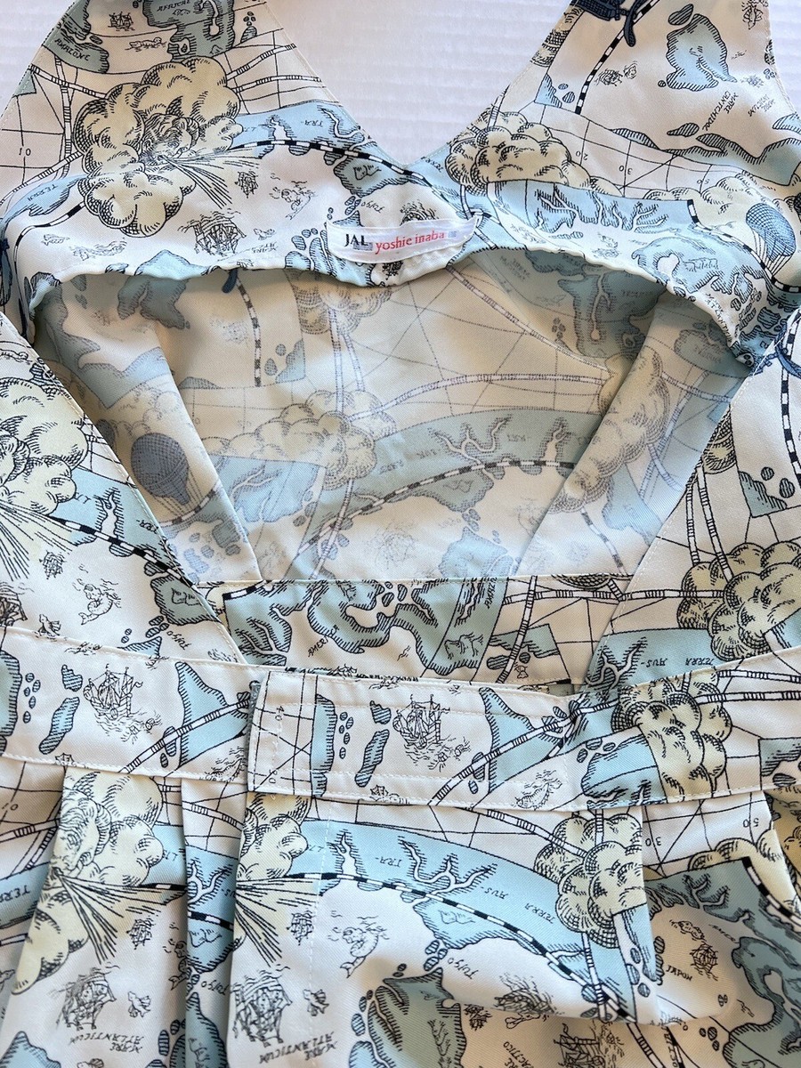 ❤️JAL＆yoshie inabaコラボ❤️エプロン❤️ Vintage JAL Airlines Yoshie Inaba Apron Map Travel Print | eBay