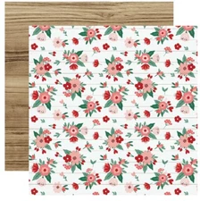 2 Sheets Echo Park HELLO VALENTINE 12x12 Cardstock - Love You Forever Floral