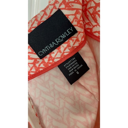 Cynthia Rowley Orange & White Geometric Pattern Golf Athleisure Skirt - Size 6 - Picture 6 of 9