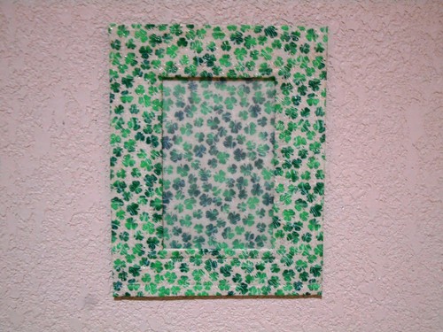 Cornice portafoto di design tessuto tessuto cornice portafoto San Patrizio trifoglio adatta foto 4x6 - Foto 5 di 7
