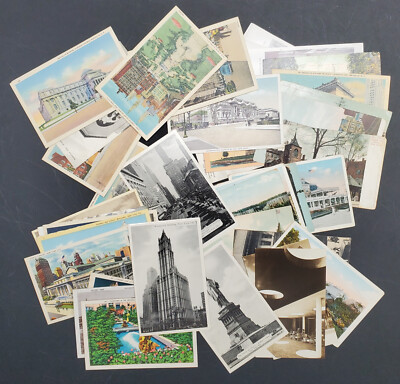 Collection of 45 Different NYC PPC 1900s to 1950s, Mostly VF, Mostly Manhattan