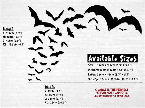 Bats Decal, Flying Foxes Colony, Vinyl Sticker for Cars, Laptops, Halloween Fun - 第 6/39 張圖片