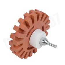 4 inch Decal Removal Eraser Wheel w/ Power Drill Arbor Adapter Rubber Pinstripe