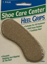 New Pair HEEL GRIPS Shoe Care Center All Footwear Soft Foam Rubber No Slip/Rub