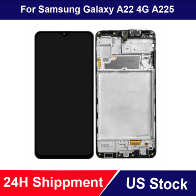 For Samsung Galaxy A22 4G A225F A225M LCD Touch Screen Digitizer Display +Frame