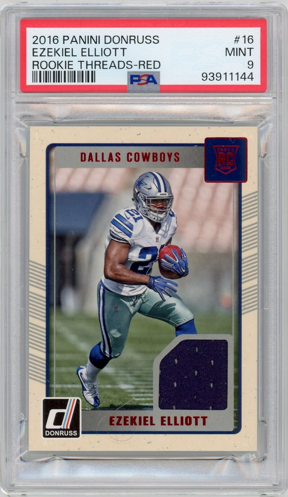 Ezekiel Elliott Panini Donruss Rookie Threads #16 Red