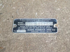 Craftsman 113 Table Saw Serial ID Badge Emblem, Name Tag Plate, 113.29940