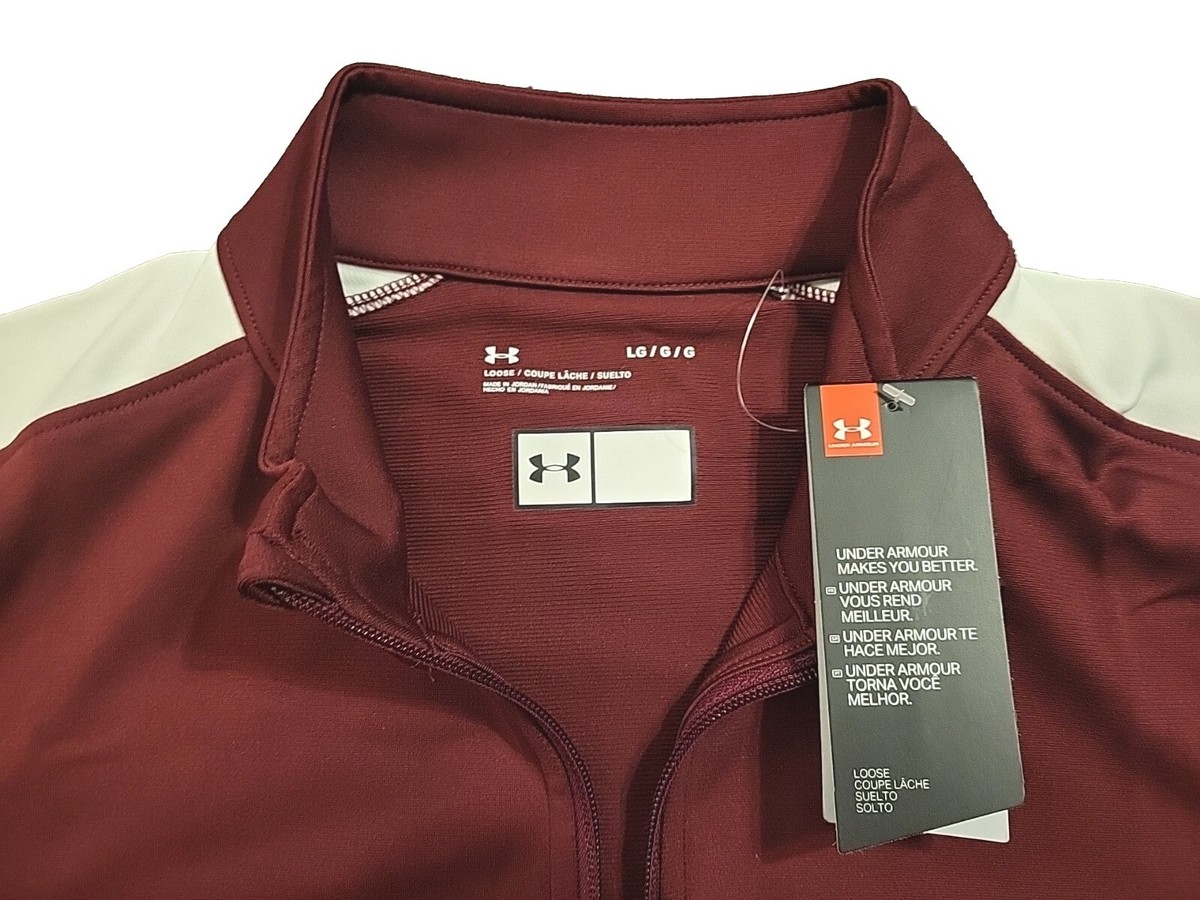 Under Armour Men's UA Two-Tone Full Zip Track Jacket Burgundy Red
