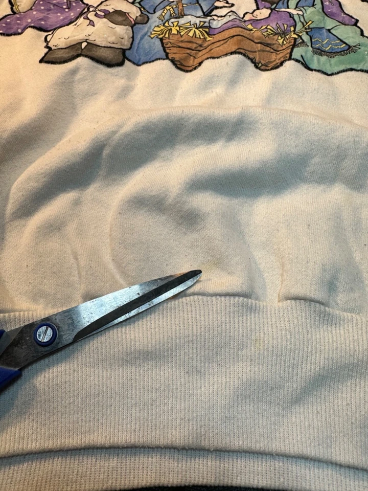 Sudadera Pullover Navidad Bordada Belén Blanco Grande Cuello Redondo Foto 3 de 4