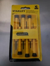 Stanley Tools 6-Piece Precision Mini Screwdriver Set for Watch, Camera Repair 