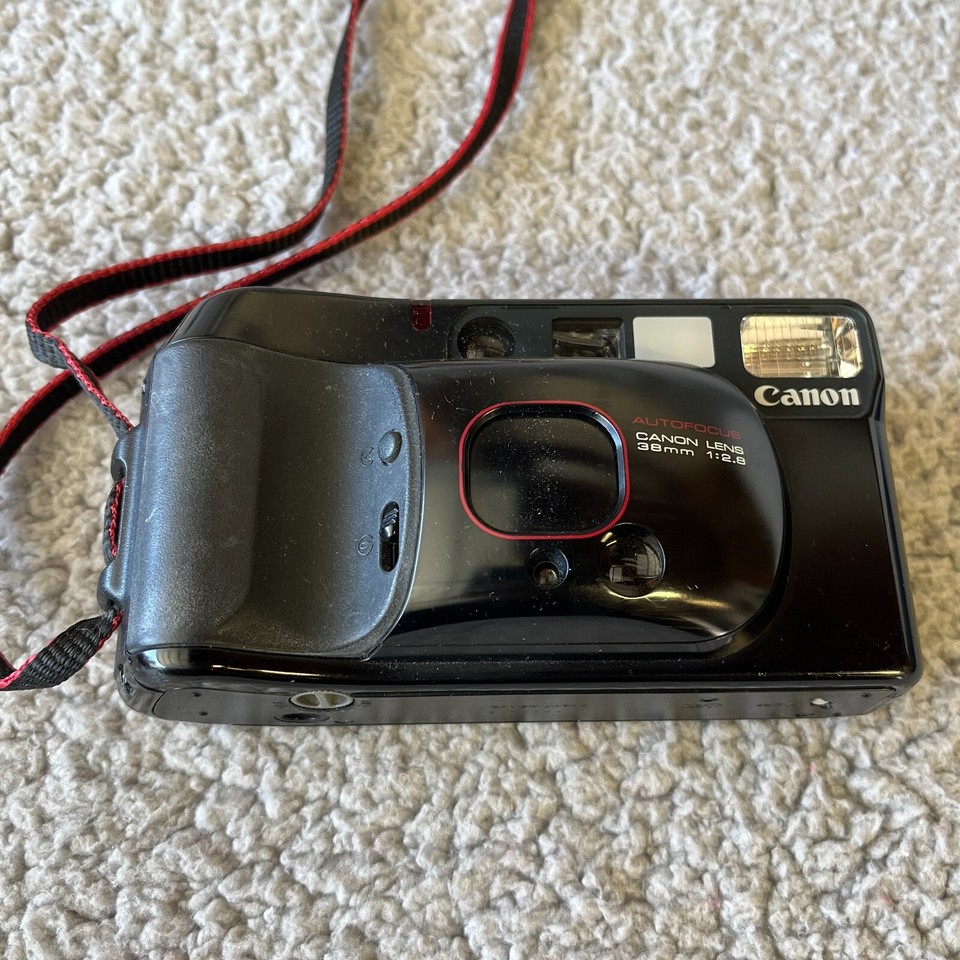 Canon Sure Shot Supreme 38mm Point And Shoot Film Camera w/ Case Black