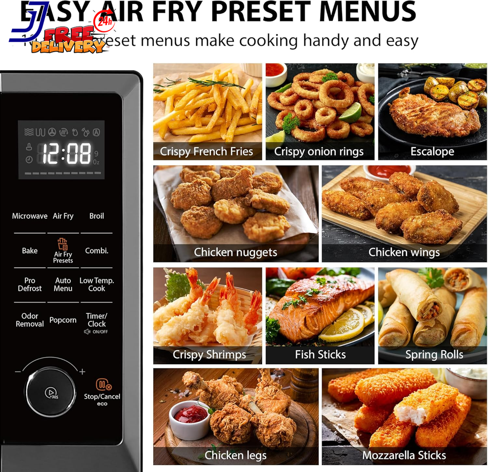 8-in-1 Air Fryer Combo Microwave Oven with Convection and Broil