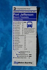MTA - Long Island Railroad - Port Jefferson Branch - 27 de septiembre - 26 de octubre de 2003