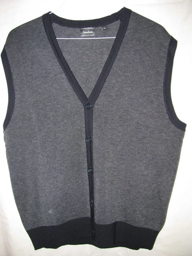 Mens Neiman Marcus navy/gray 50% Merino wool 50% Acrylic sweater vest L