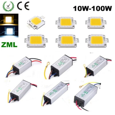 Led transformateur de puissance led puce COB 10W20W30W50W70W100W Étanche Nouveau - Photo 1/4