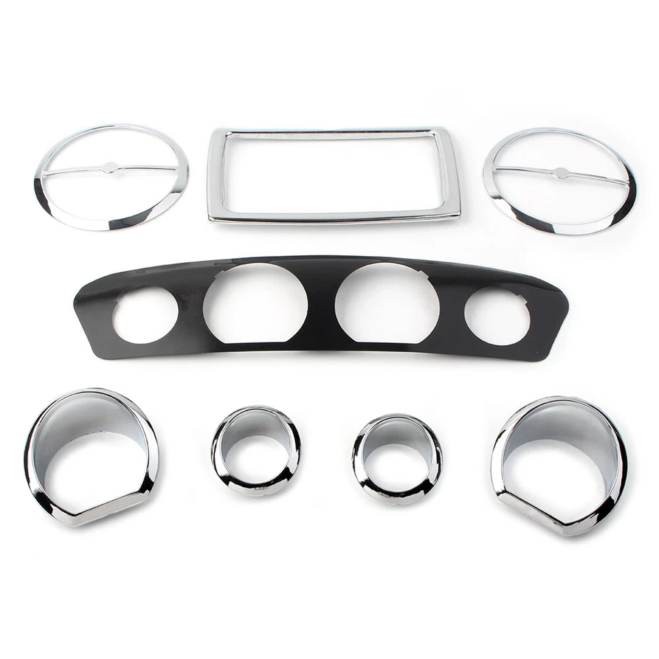 Chrom Gauge Blende Trim Mount Platte Für Harley Touring Electra Glide 2014+ 8pcs - Bild 4 von 4