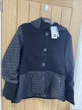 Womens James Lakeland Black Coat Size 18 #r