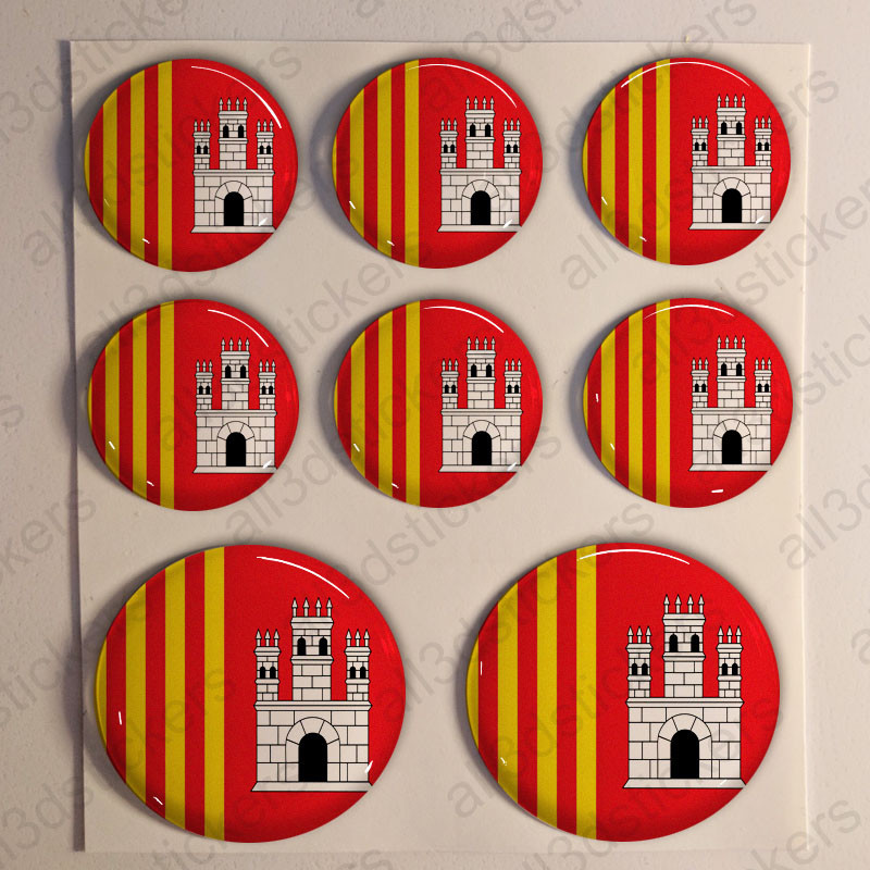 Pegatinas Terrasa Pegatina Bandera Tarrasa Resina Vinilo Relieve España 3D