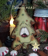 Patti's Ratties Primitive Christmas Tree Gingerbread 6" Doll Paper Pattern 682