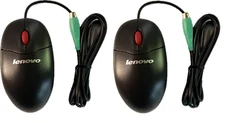 Lot of 2 NEW Lenovo 0A88098 Logitech M-SBF96 PS2 3 BUTTON OPTICAL SCROLL MOUSE