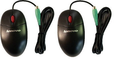 Lot of 2 NEW Lenovo 0A88098 Logitech M-SBF96 PS2 3 BUTTON OPTICAL SCROLL MOUSE