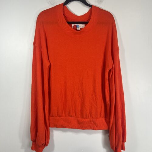FP Beach Bright Orange Oversized Slouchy Sweater Women's Medium