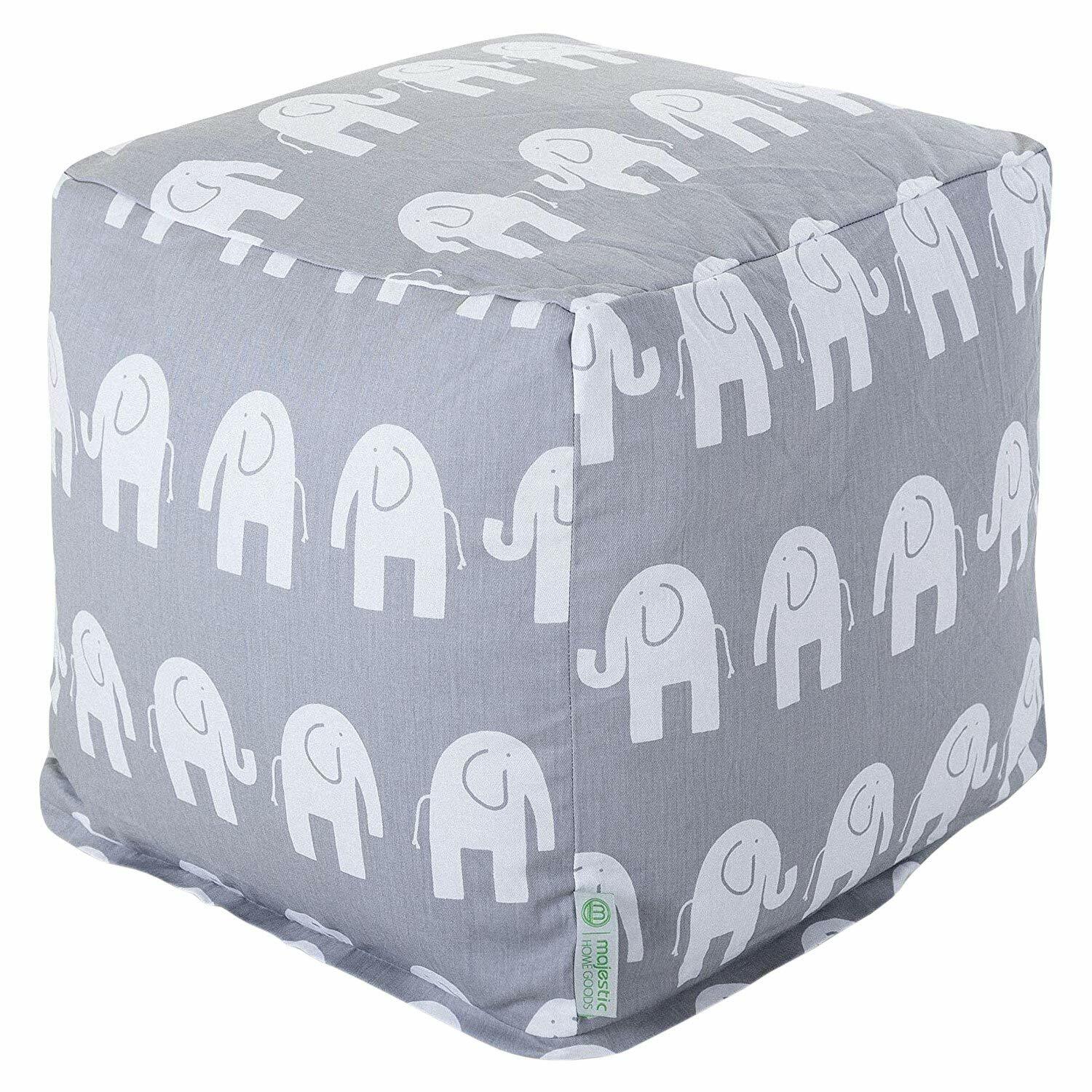 Ellie Indoor Bean Bag Footstool Ottoman Pouf Cube 17" x 17" x 17"