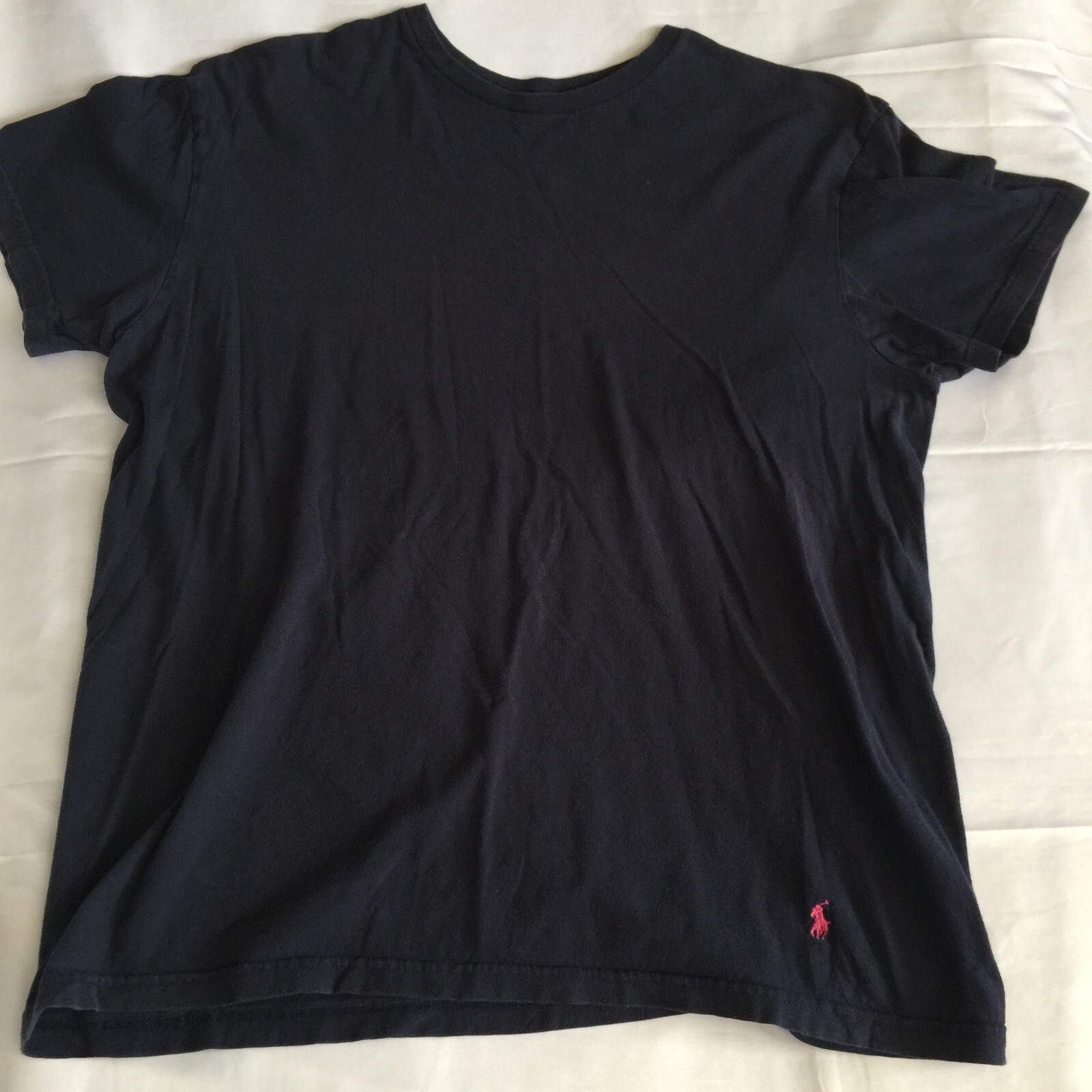 POLO RALPH LAUREN TEE SHIRT UOMO L VESTIBILITÀ CLASSICA BLU ROSA ORLO PONY LOGO 43"x26 5"