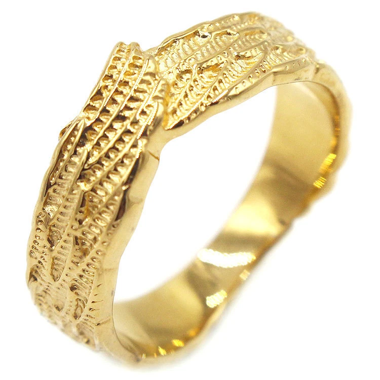 Anillo de boda vintage de plumas con alas de ángel de titanio para hombre y mujer anillo meñique de motociclista Foto 3 de 4