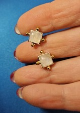 Sundance Catalog .925 SS Genuine Gemstone Small Moonstone Earrings NEW